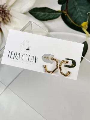Gold-Plated Rounded Bamboo Hoops