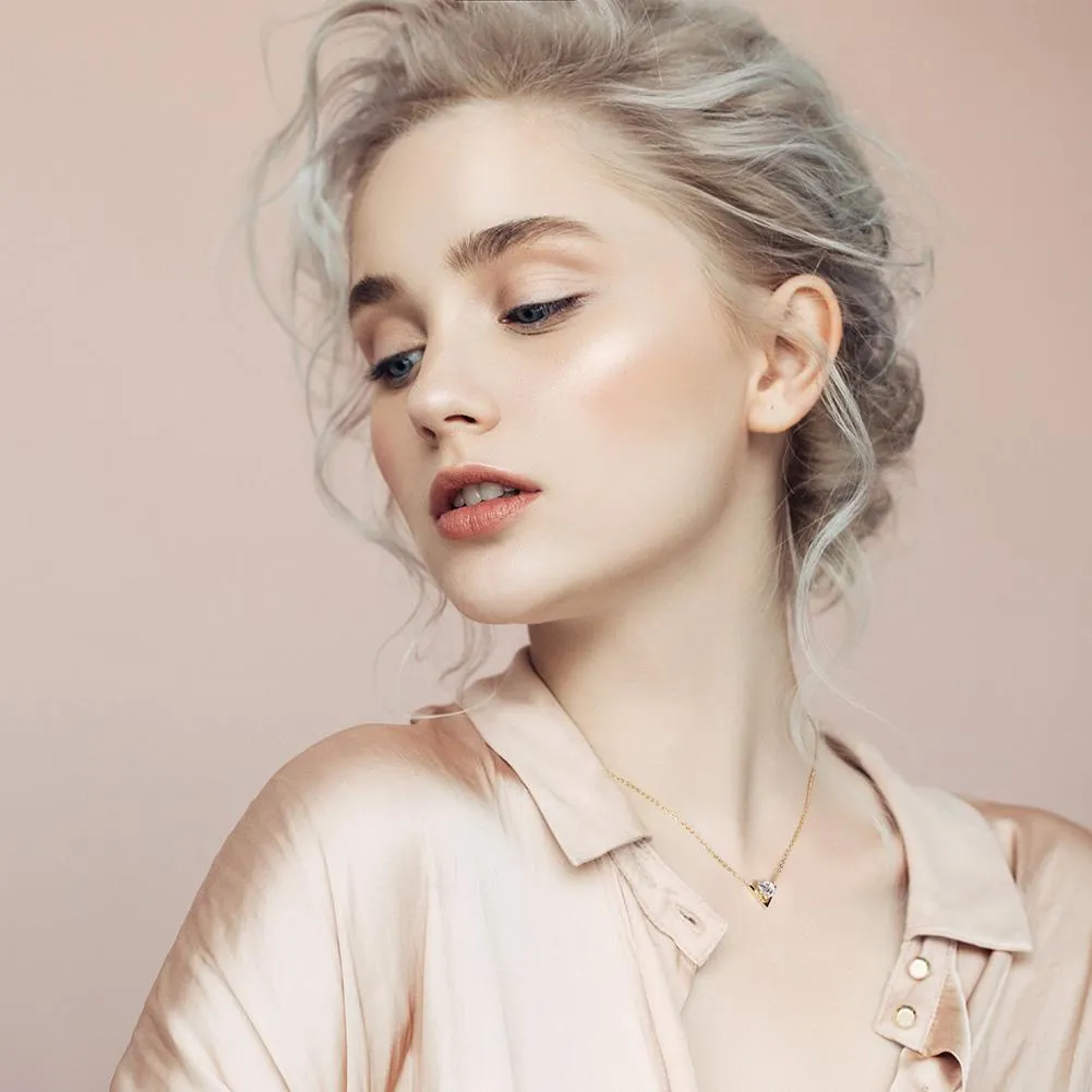 Gold-Plated Stainless Steel V-Shaped Pendant Necklace
