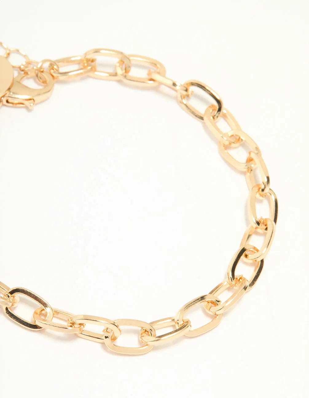 Gold Smooth & Chain Bracelets 4-Pack