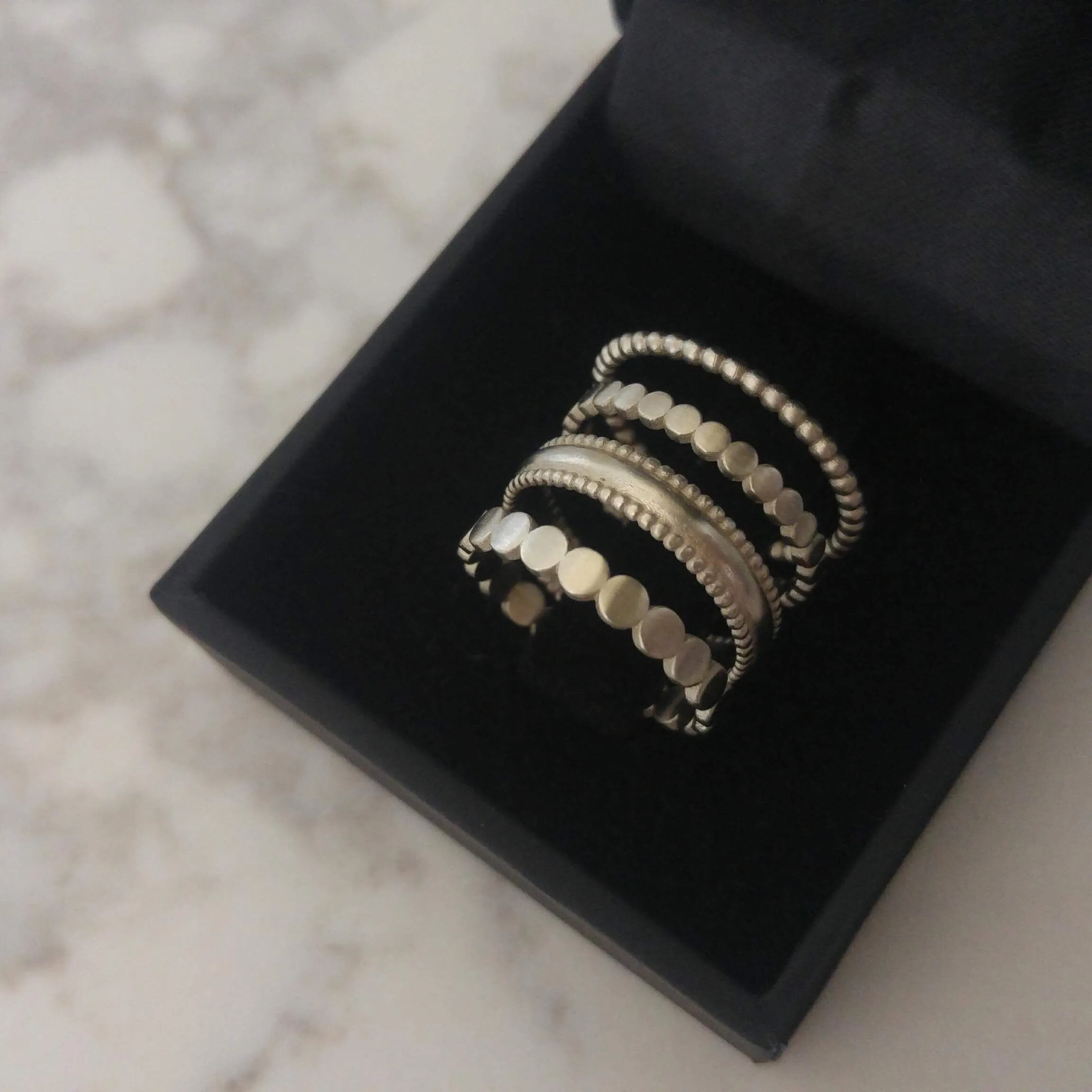 Gold stacking rings set, 14K gold ring set, thin gold stacking rings for women, Four rings stackable set, wedding ring set