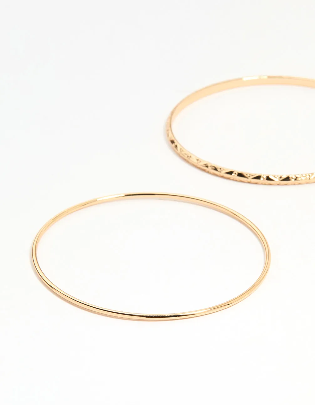 Gold Textured Thin Bangles 6-Pack