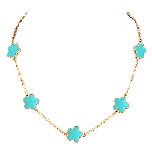 GOLD TURQUOISE NECKLACE  #HNN78395_GLD-TRQ