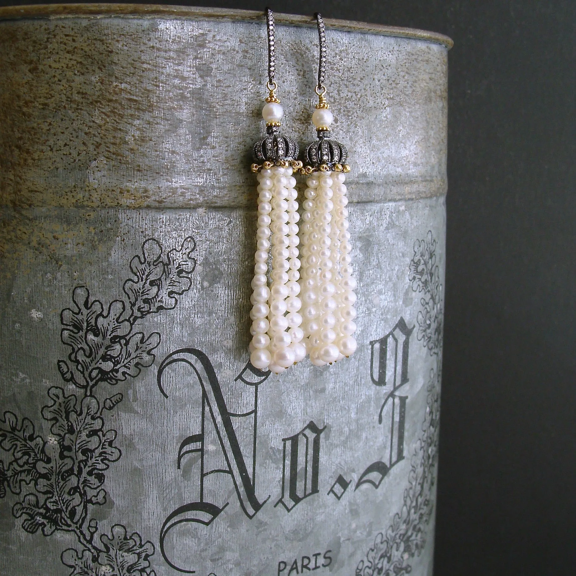 Graduated Pearl Tassel Earrings - Anais II Earrings