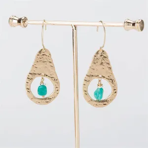 Green Resin & 18K Gold-Plated Avocado-Shape Drop Earrings