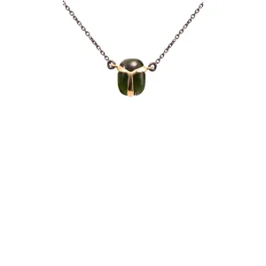 Green Tourmaline Scarab Necklace