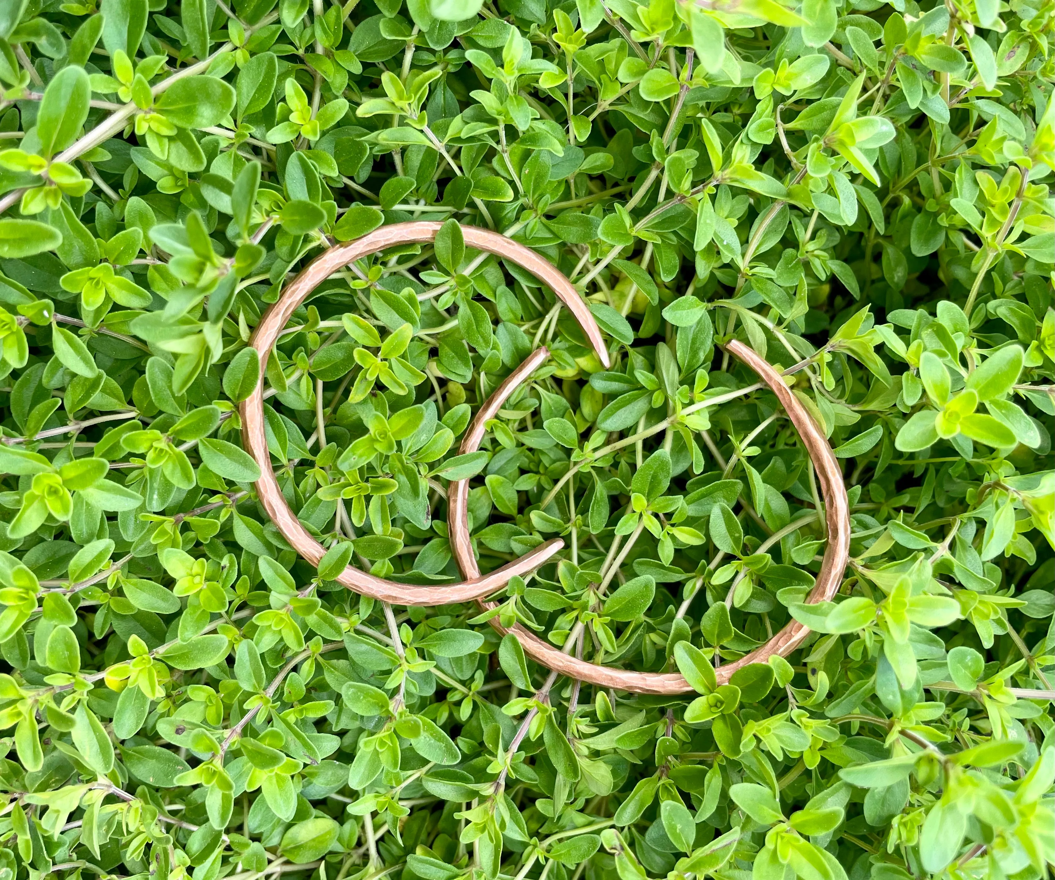 Hammered Copper Rod Bangle Bracelet | Personalized Engraving Available