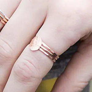 Hammered Disc Stacking Rings - Gold-Filled