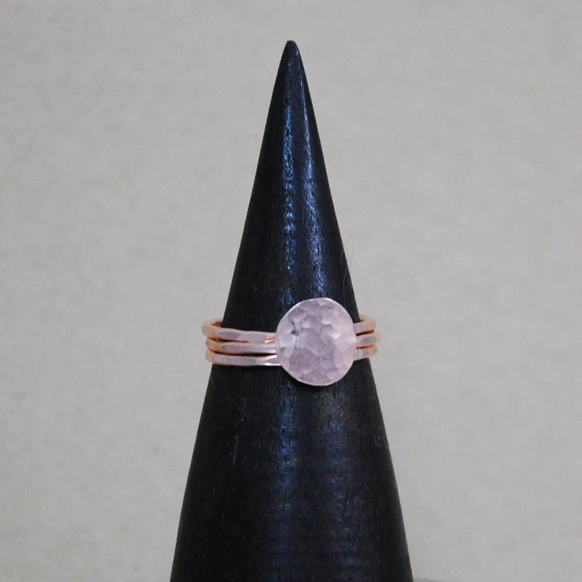 Hammered Disc Stacking Rings - Gold-Filled