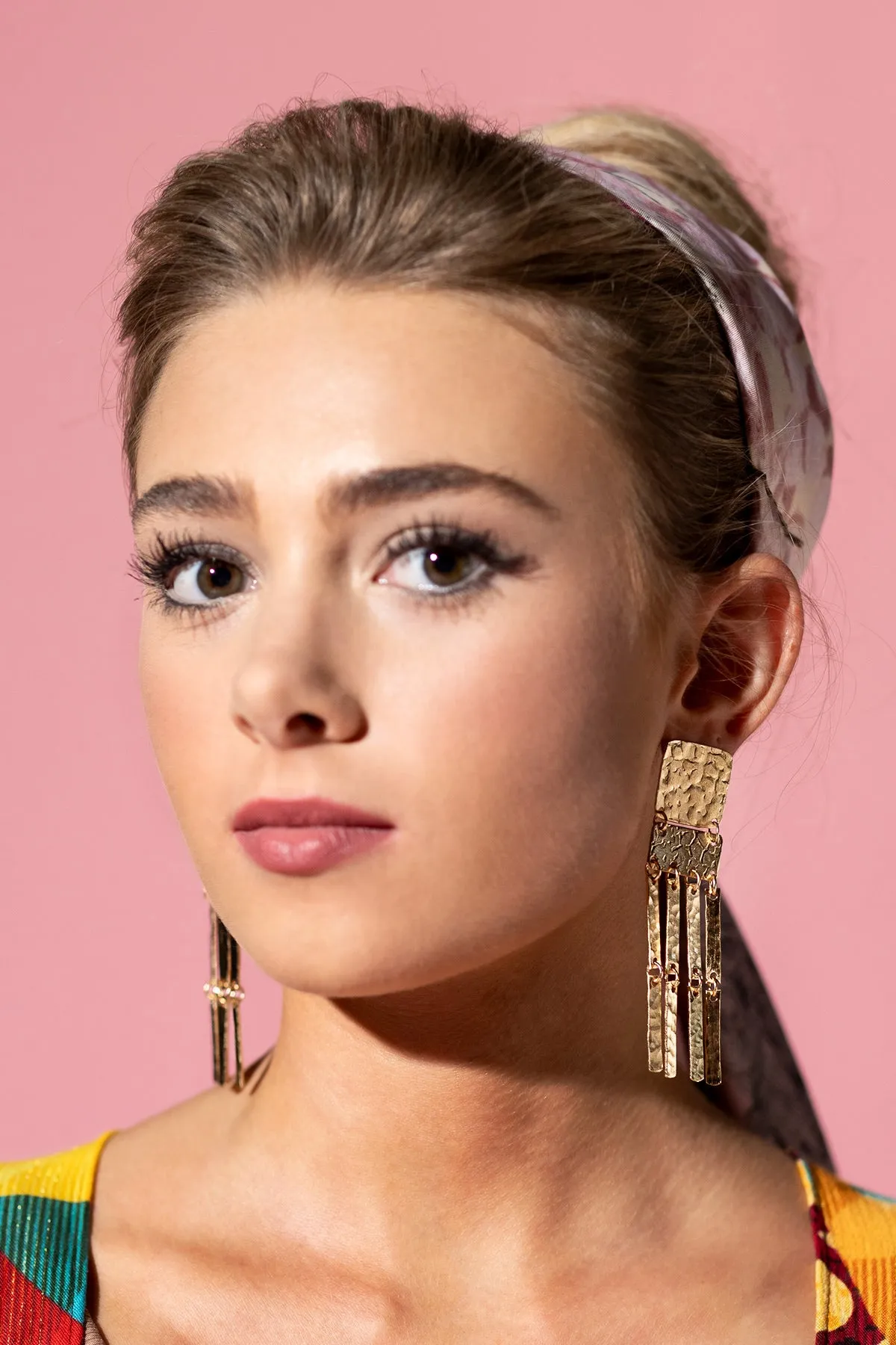 Hammered Multi-Strand Dangle Earrings