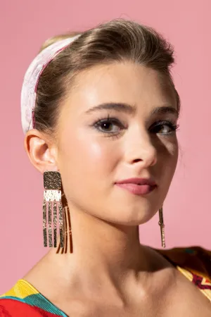 Hammered Multi-Strand Dangle Earrings