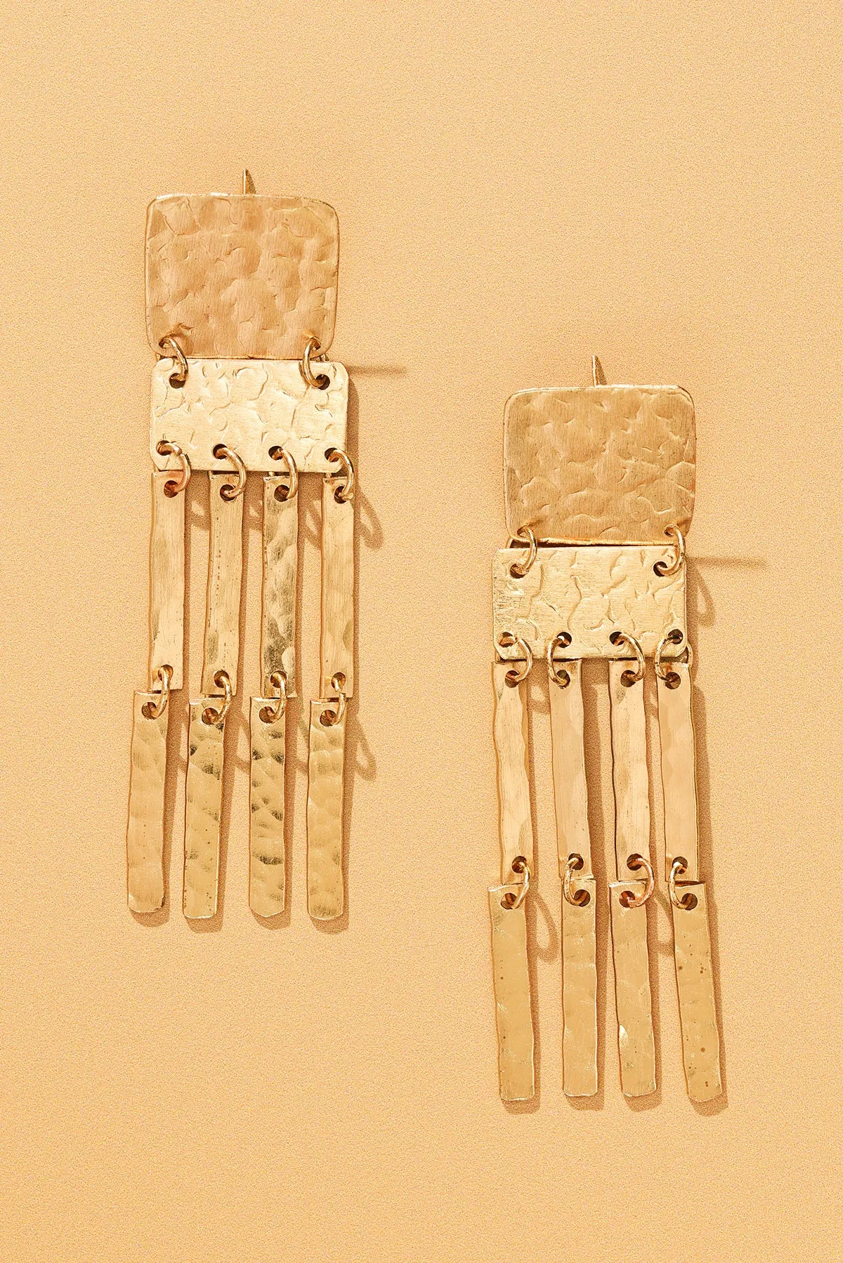 Hammered Multi-Strand Dangle Earrings