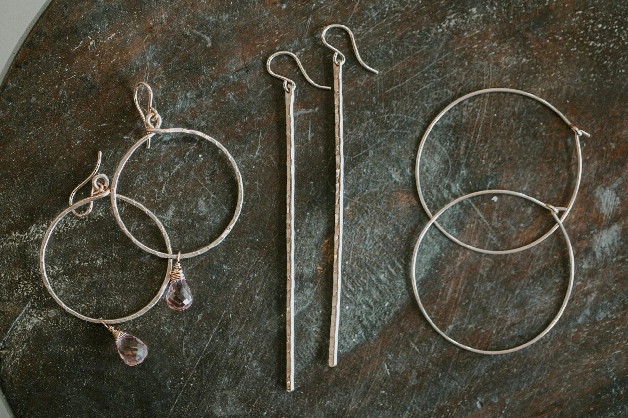 Hammered Stick Earrings