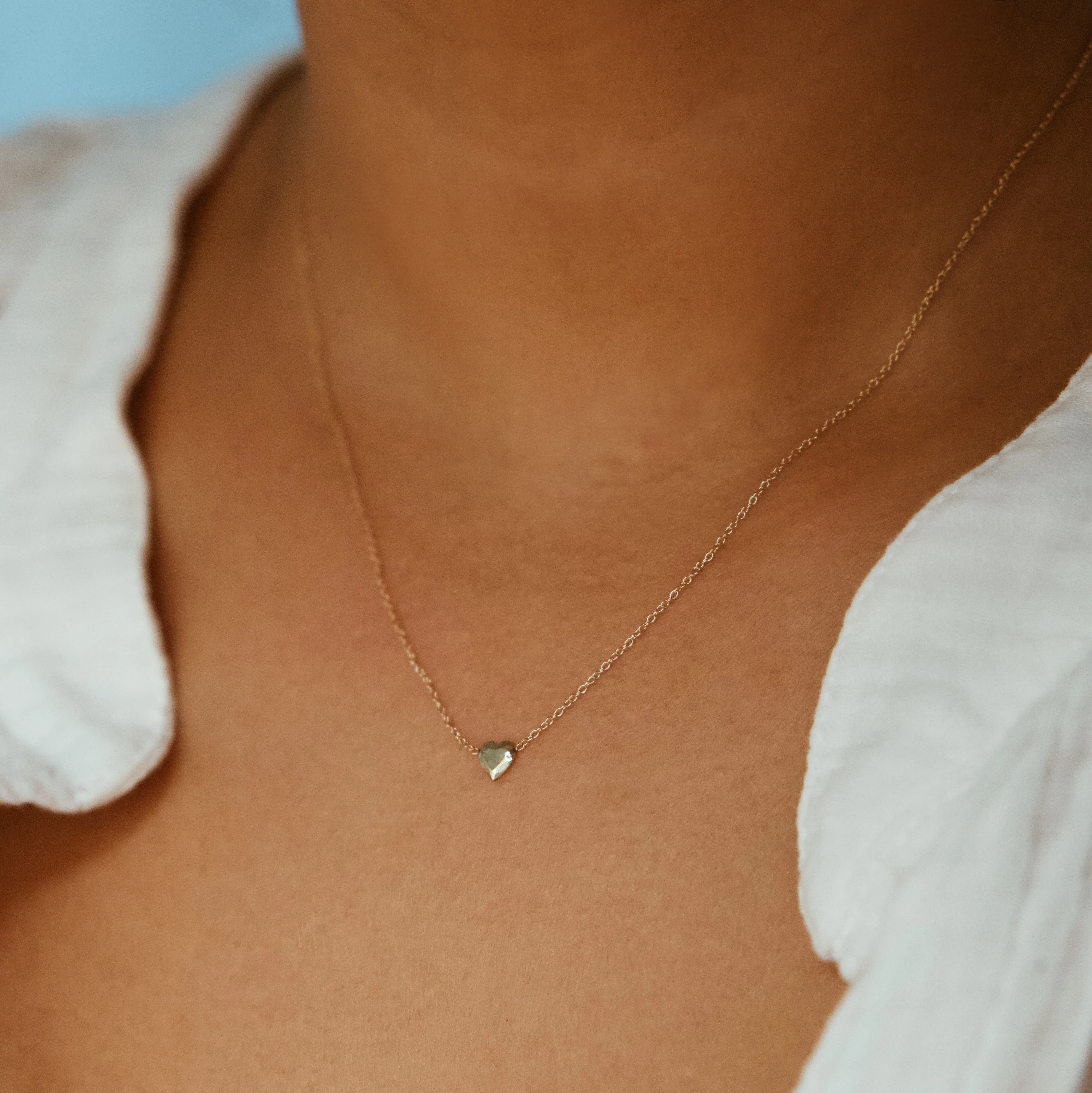 Heart Gem Necklace - Solid 14kt