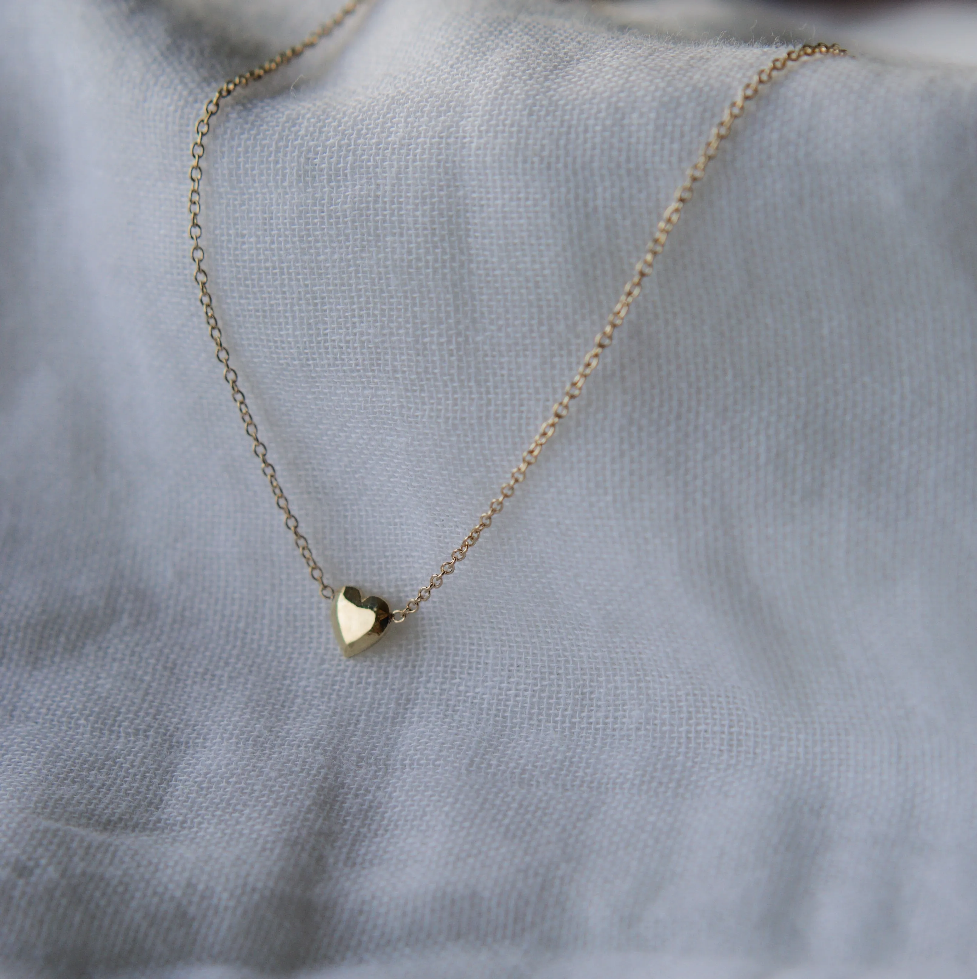 Heart Gem Necklace - Solid 14kt
