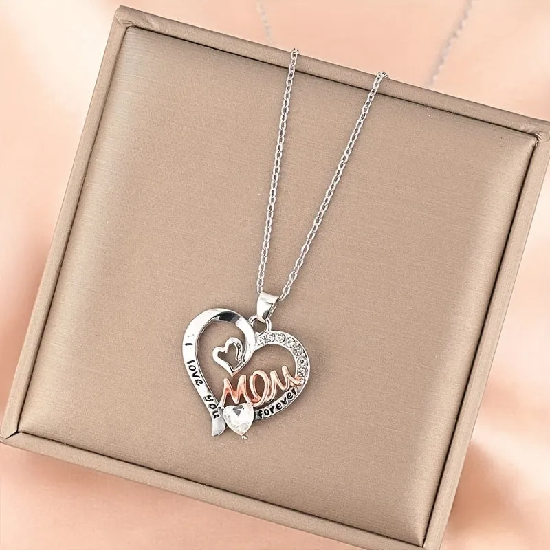 Heart Shape Mom Double Love Necklaces Men Jewelry