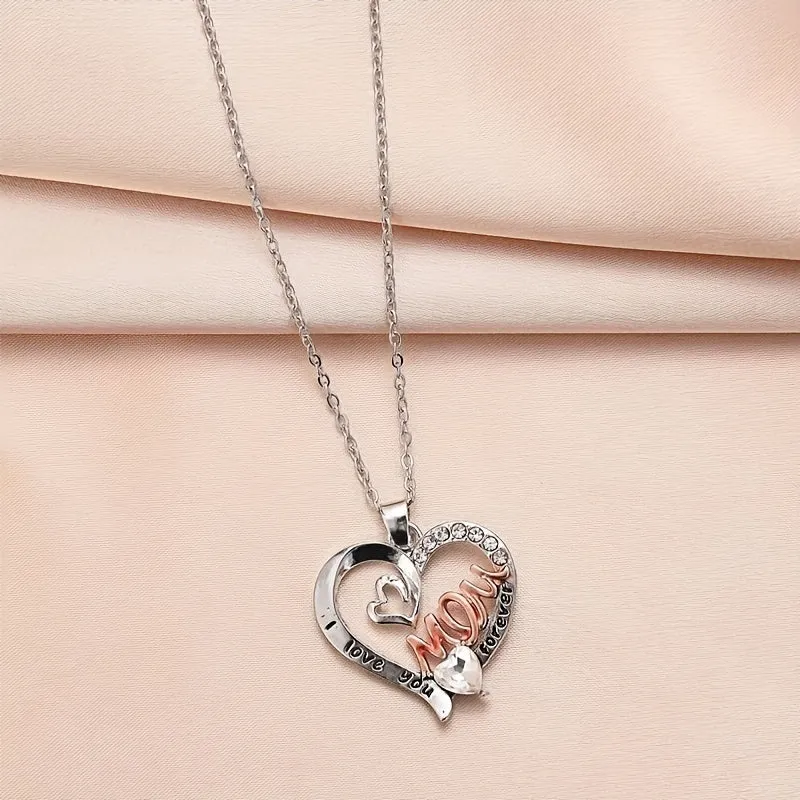 Heart Shape Mom Double Love Necklaces Men Jewelry