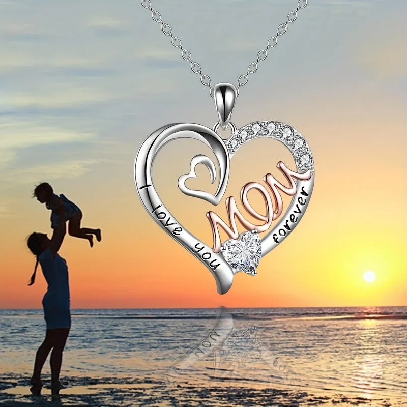 Heart Shape Mom Double Love Necklaces Men Jewelry