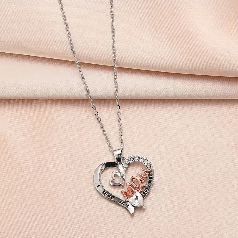 Heart Shape Mom Double Love Necklaces Men Jewelry