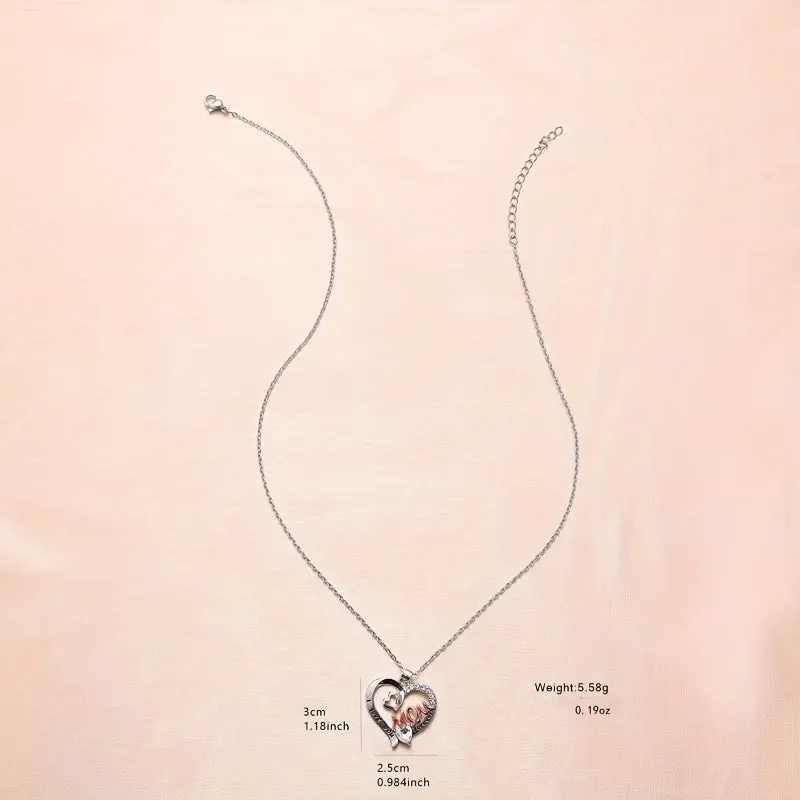 Heart Shape Mom Double Love Necklaces Men Jewelry