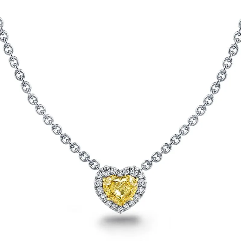 Heart Shaped Yellow Diamond Necklace