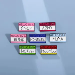 Hello I'm an Army Enamel Pin Korean Kpop Boy Girl Band Fans Assistance Dialog Box Brooch Lapel Badge Jewelry Gift For Friends