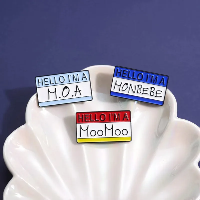 Hello I'm an Army Enamel Pin Korean Kpop Boy Girl Band Fans Assistance Dialog Box Brooch Lapel Badge Jewelry Gift For Friends