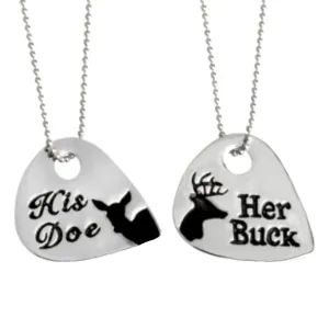Her Buck and His Doe Pick Necklace