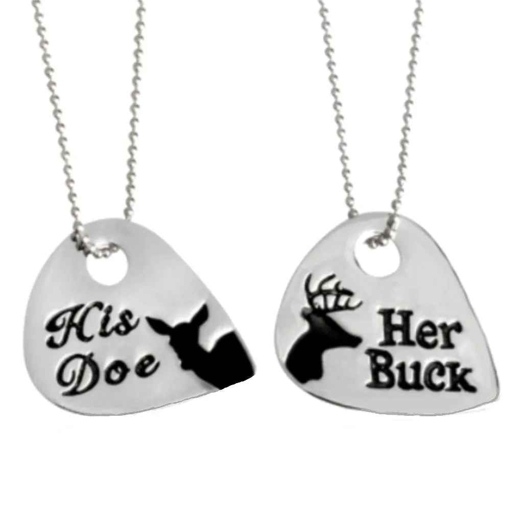 Her Buck and His Doe Pick Necklace