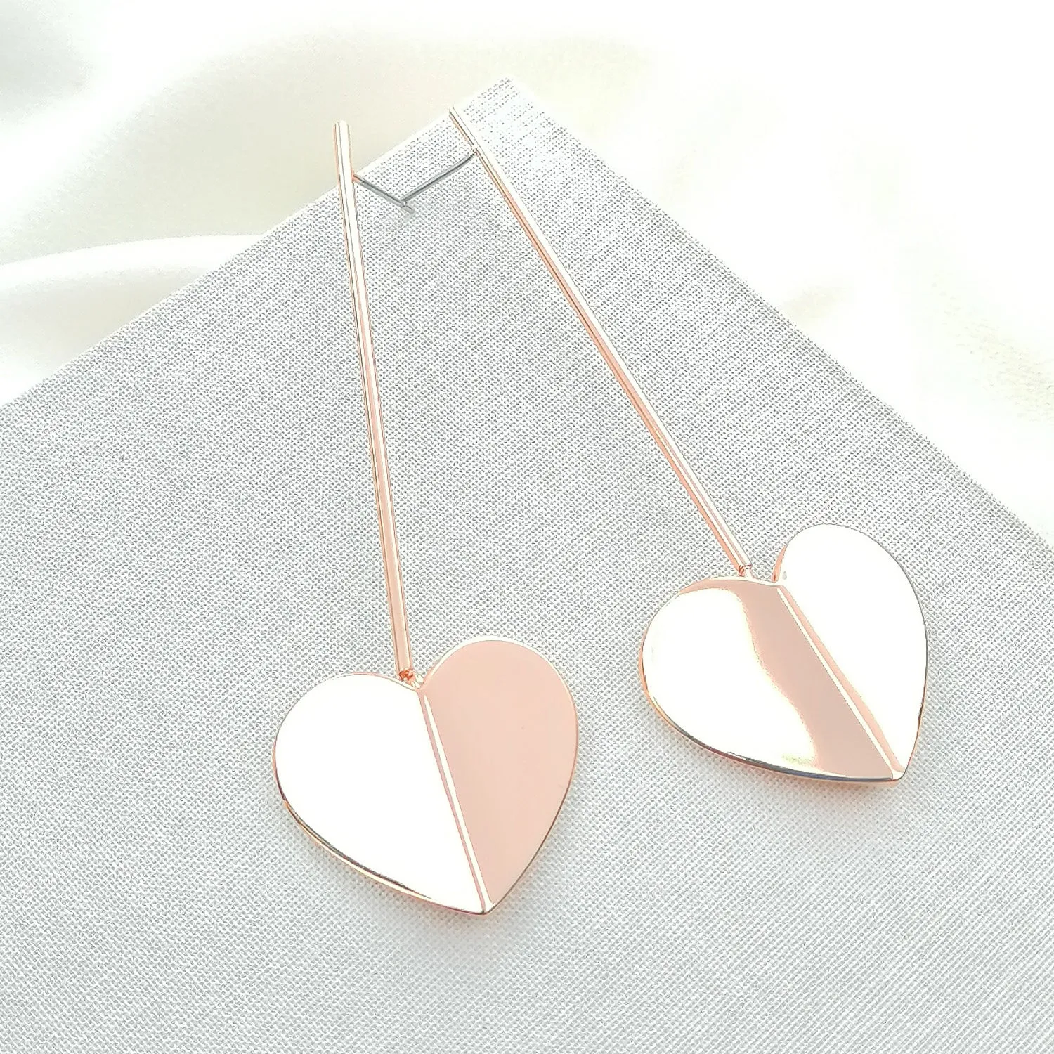 heritage spade linear earrings (Rosegold)