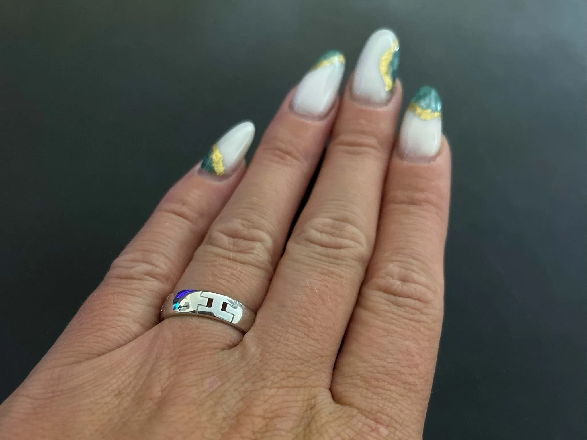Hermes Hercules Ring in 18k White Gold, Size 52