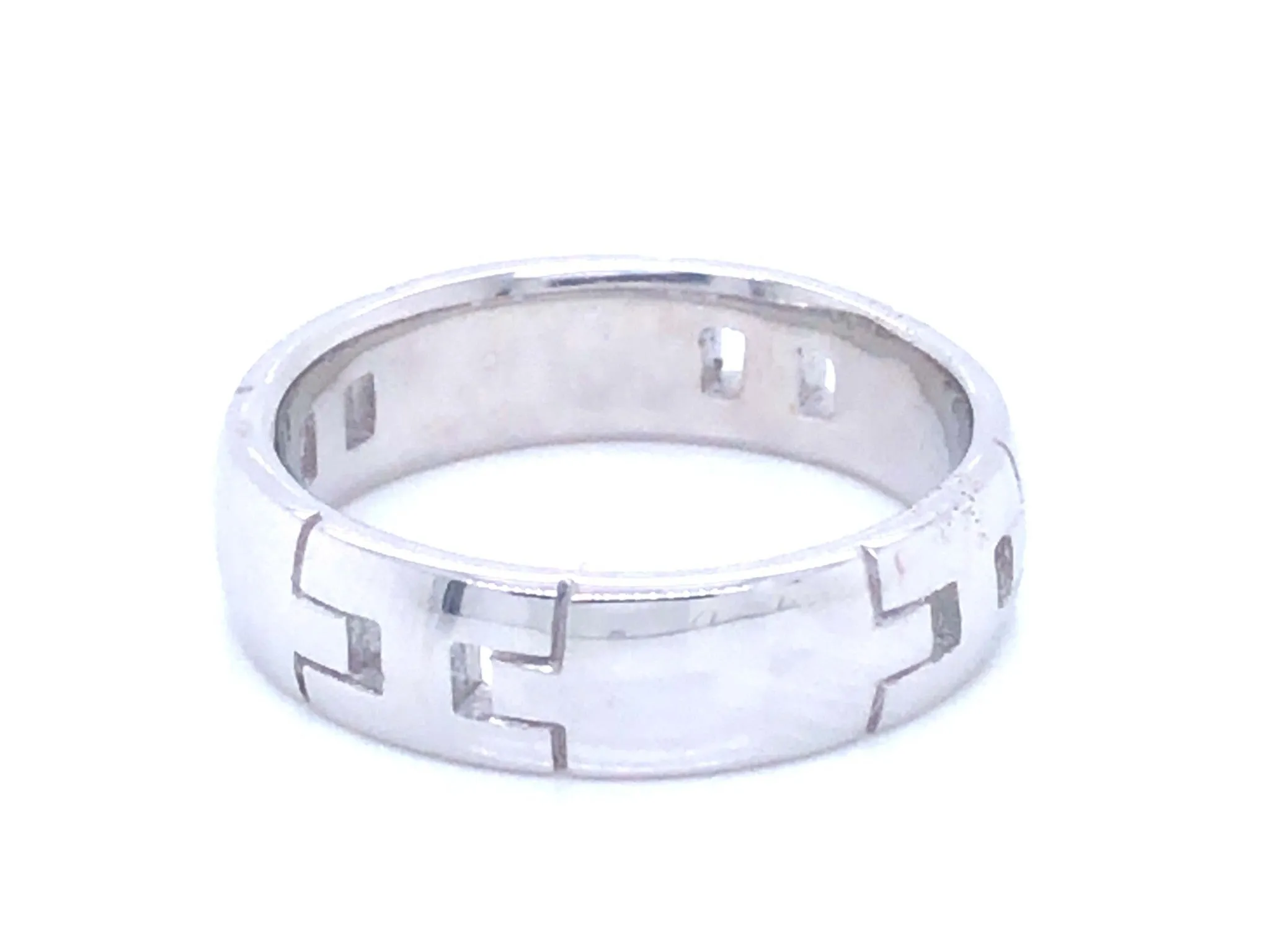 Hermes Hercules Ring in 18k White Gold, Size 52