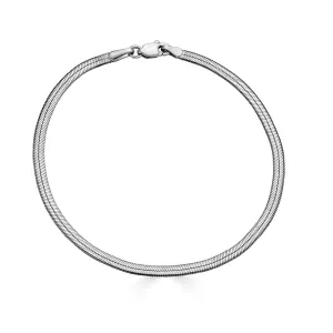 Herringbone Chain Bracelet - Sterling Silver