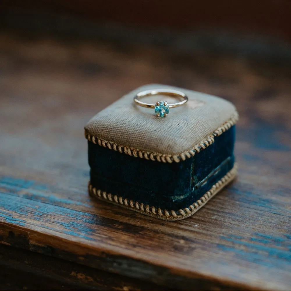 Hexagon Sapphire and Aquamarine Stacking Rings