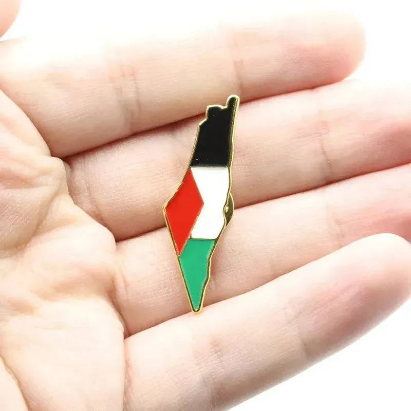 HNSP Palestinian Flag Stainless Steel Brooch For Men Women Badge Jewelry Accessories