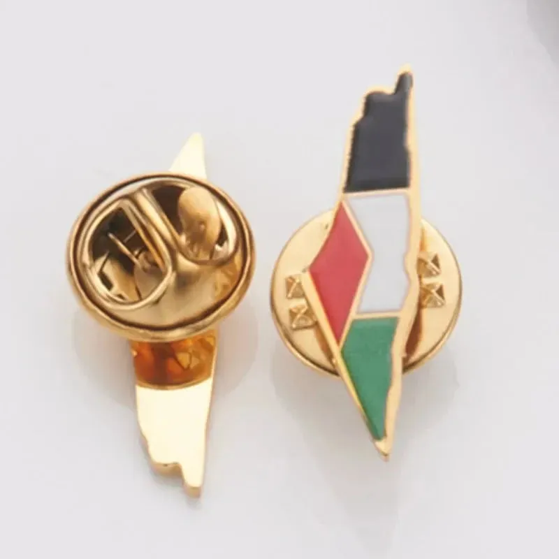 HNSP Palestinian Flag Stainless Steel Brooch For Men Women Badge Jewelry Accessories
