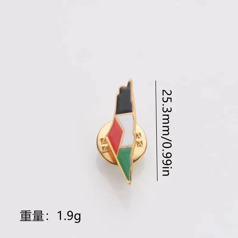 HNSP Palestinian Flag Stainless Steel Brooch For Men Women Badge Jewelry Accessories