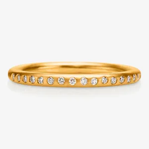 Hoopstock Diamond Halfway Band in 22K Apricot Gold- 2mm