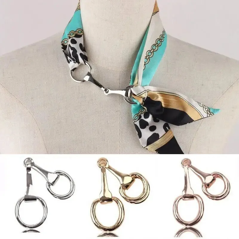 Hot Women Shawl Ring Clip Scarves Fastener Crystal Silk Scarf Buckle Holder Brooch Wedding Fashion Jewelry Female Classic Gift