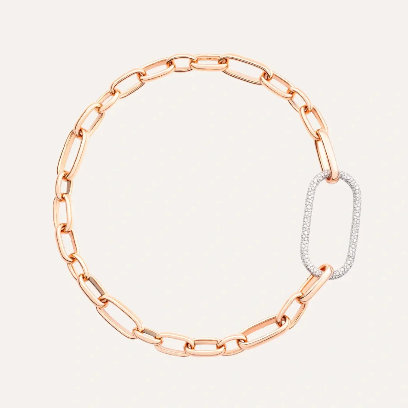 Iconica 18K Rose Gold Chain Diamond Link Necklace