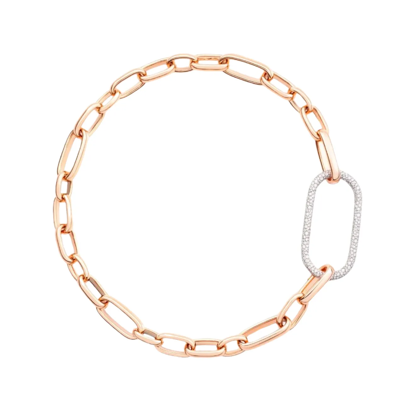 Iconica 18K Rose Gold Chain Diamond Link Necklace