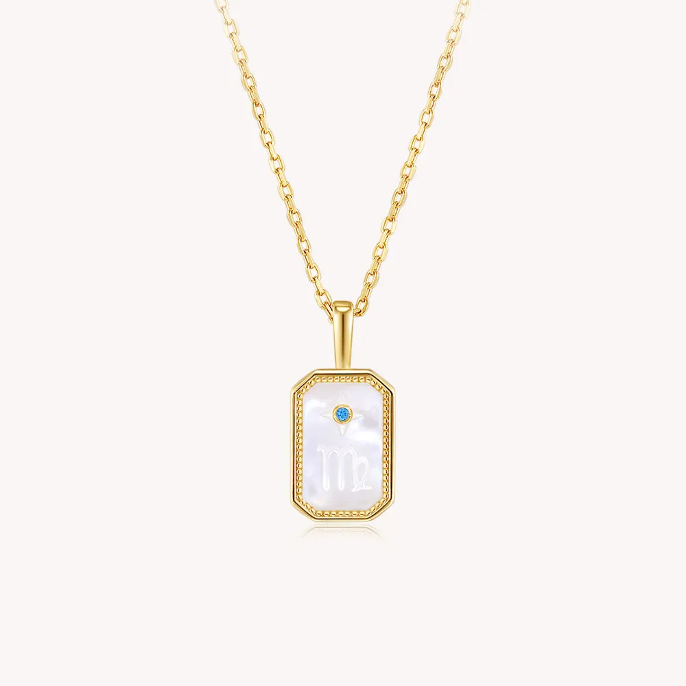 Imprint 18k Gold Vermeil Mother of Pearl Virgo Necklace