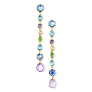 IPPOLITA Rock Candy 18K Yellow Gold Small 8-Stone Linear Drop Earrings