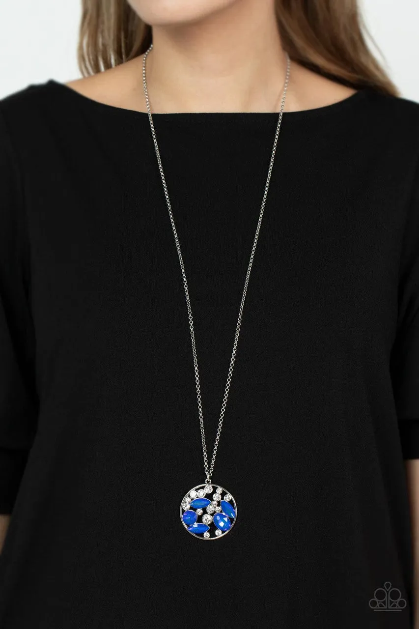 Iridescently Influential Blue Paparazzi Necklace