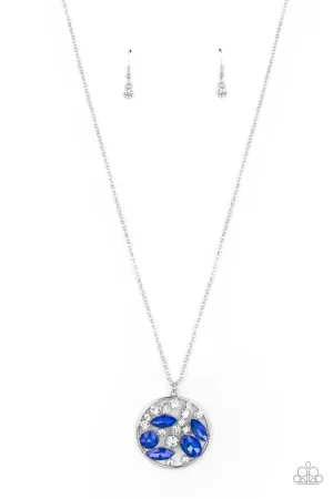 Iridescently Influential Blue Paparazzi Necklace