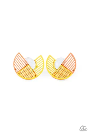 It's Just an Expression Yellow Paparazzi Earrings