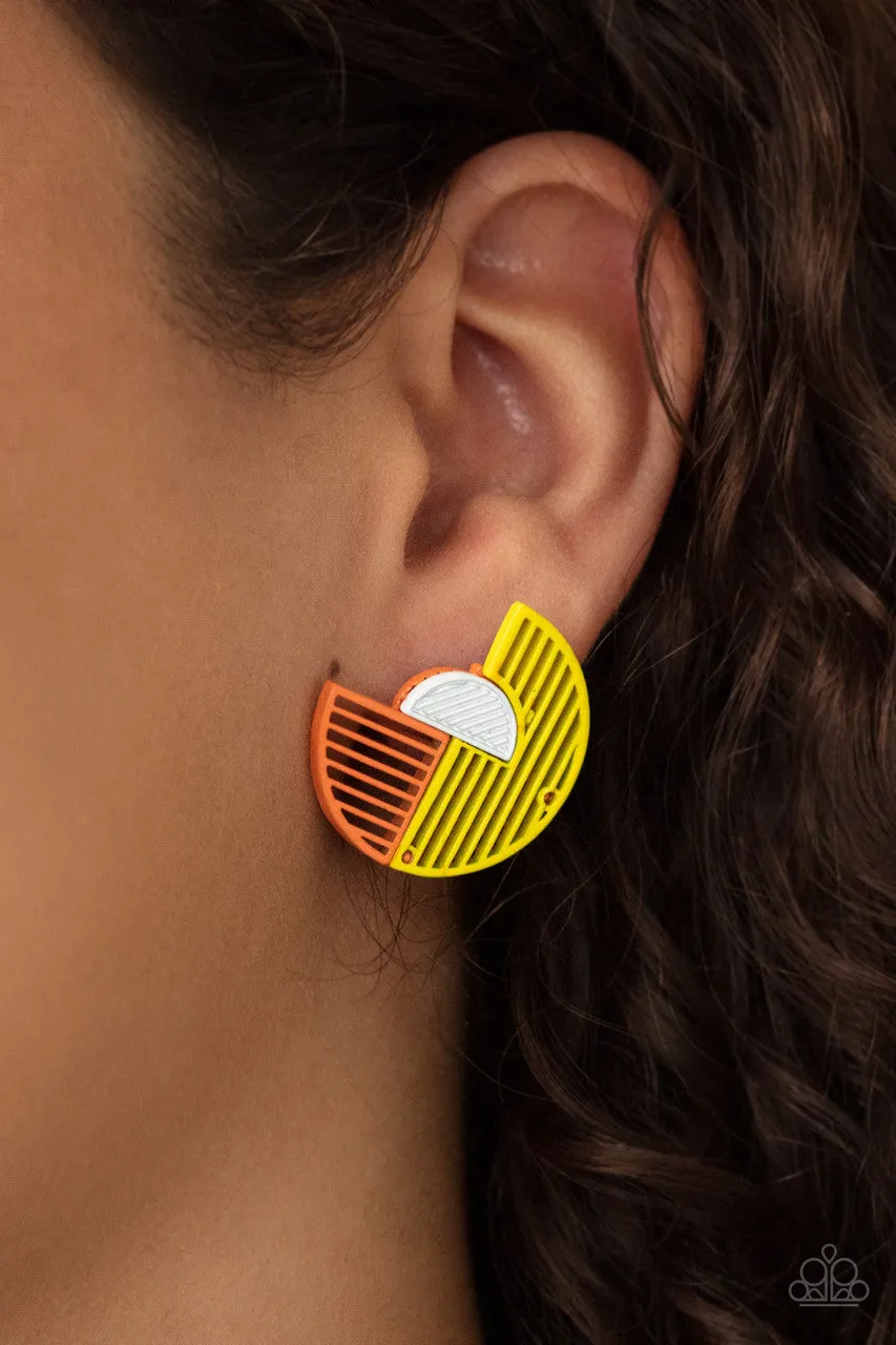 It's Just an Expression Yellow Paparazzi Earrings