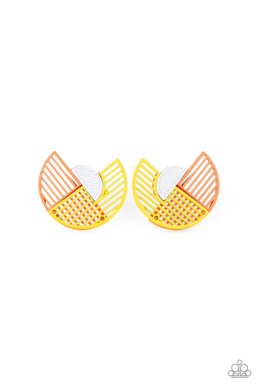 It's Just an Expression Yellow Paparazzi Earrings