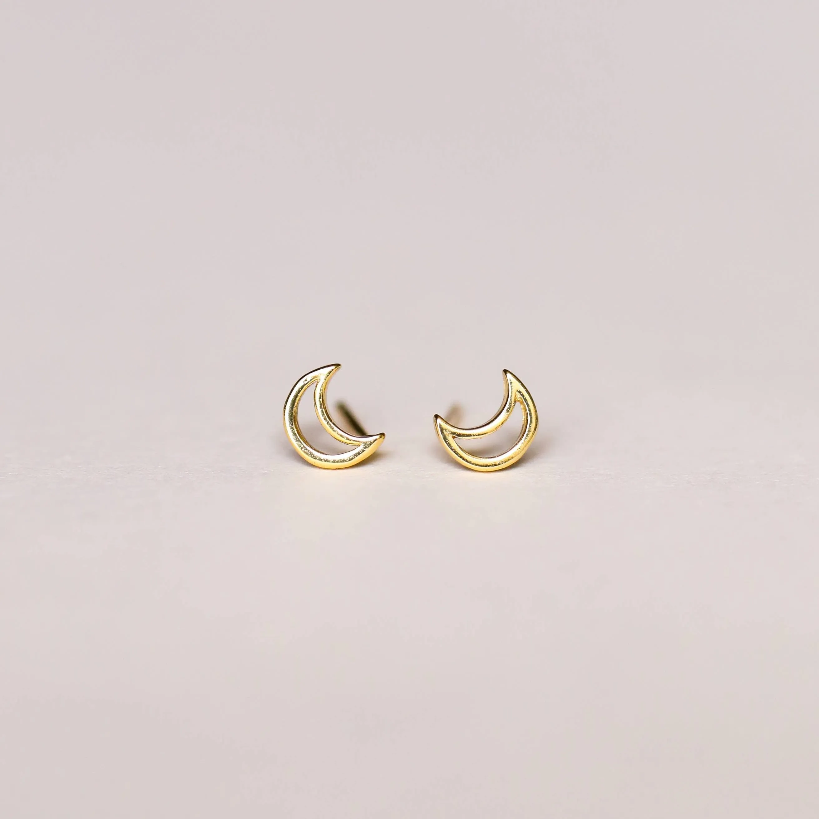 JaxKelly - Minimalist - Moon - Gold Earrings