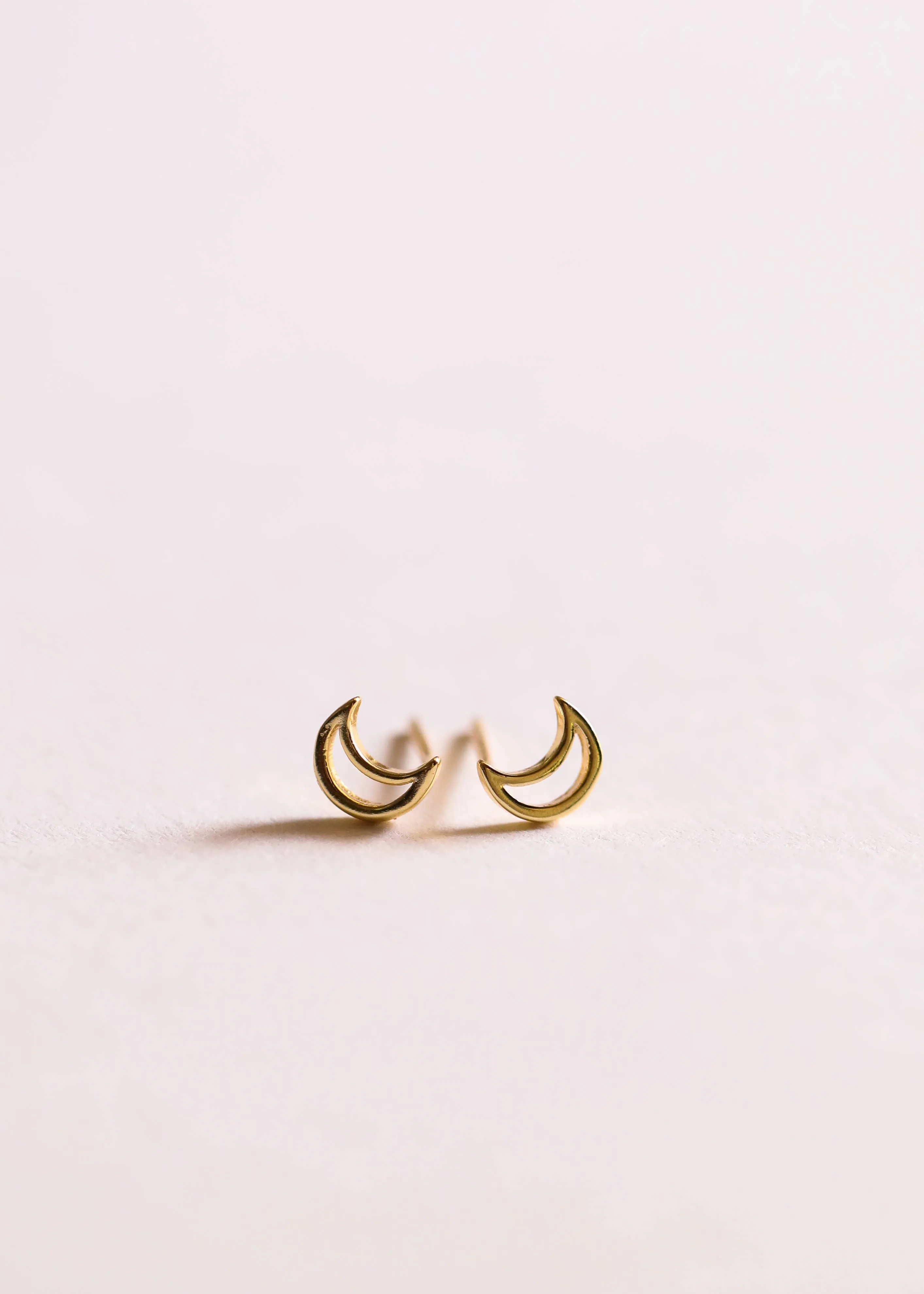 JaxKelly - Minimalist - Moon - Gold Earrings