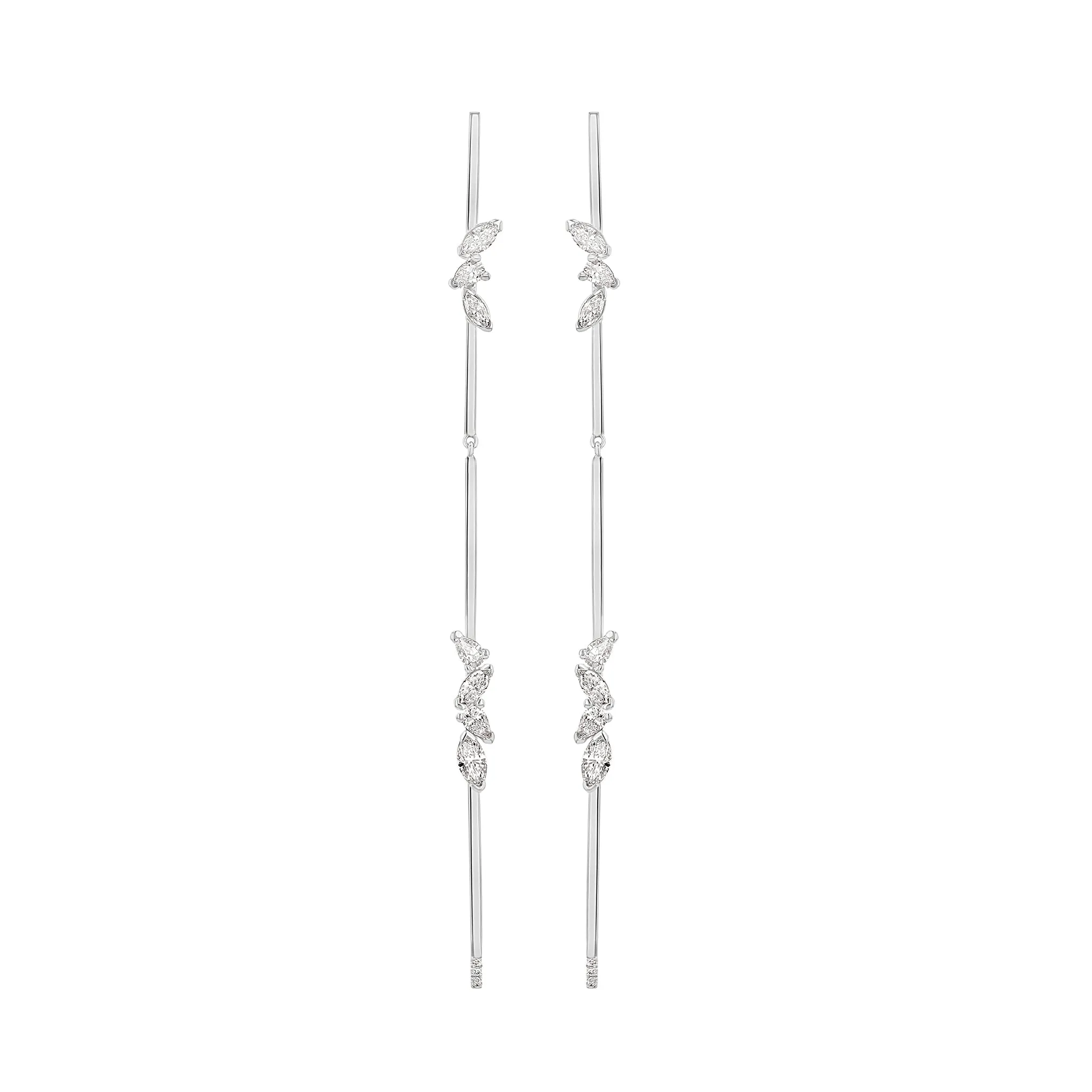 Jointed Linear Earrings with Diamonds Plus
